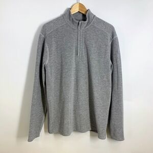 Tommy Bahama Mens Gray Cotton Heathered‎ Quarter Zip Pullover Sweatshirt Size M